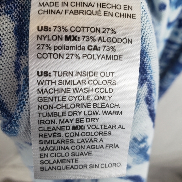 Chico's Blue and White Paisley Open Front Cardigan Sweater Sz Chico's 3 (XL) - Picture 9 of 9